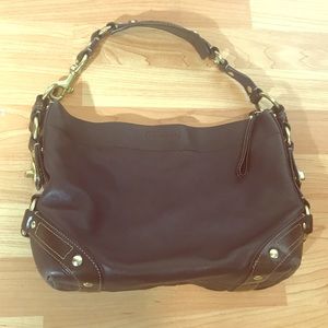 Coach Carly brown leather shoulder bag